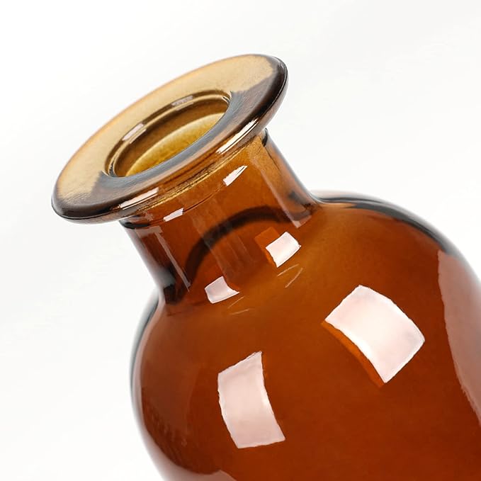 Amber Glass Bud Vase, 20 Pack 8 Oz Living Bud Vases, Small Vases - Image 6