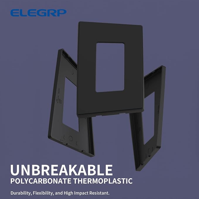 ELEGRP 1-Gang Screwless Decorative Wall Plates, Mid-Size Unbreakable - Image 4