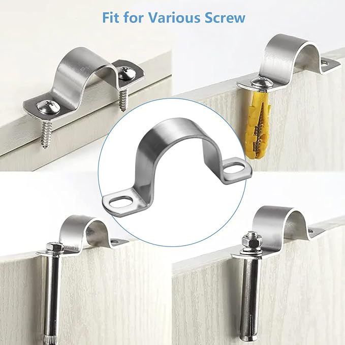 1-1/4 Inch U-Tube Strap Clamp, Stainless Steel-304, U-Bracket Pipe Strap Clamp - Image 5