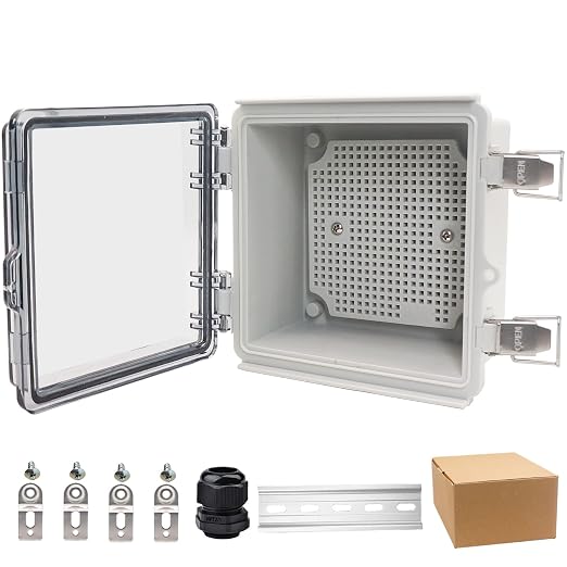 Waterproof Electrical Box, IP67 Junction Box Stainless Steel Latch Hinged Clear by YETLEBOX