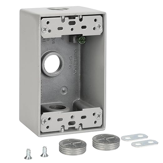 Weatherproof Outlet Box, Three 1/2 Inch Hole Outdoor Electrical Box | Aluminum by XGGYA