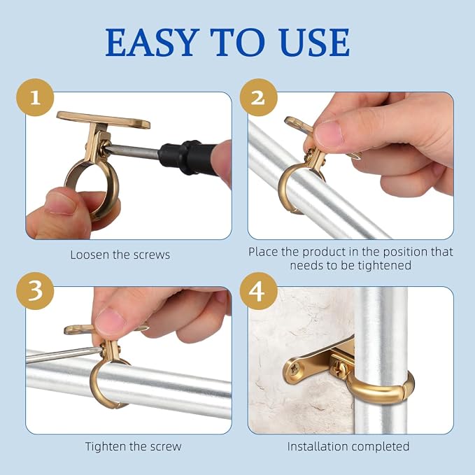 Hemobllo 22mm Heavy Duty Brass Pipe Clamp, 2-Hole Rigid Strap U-Bracket - Image 4