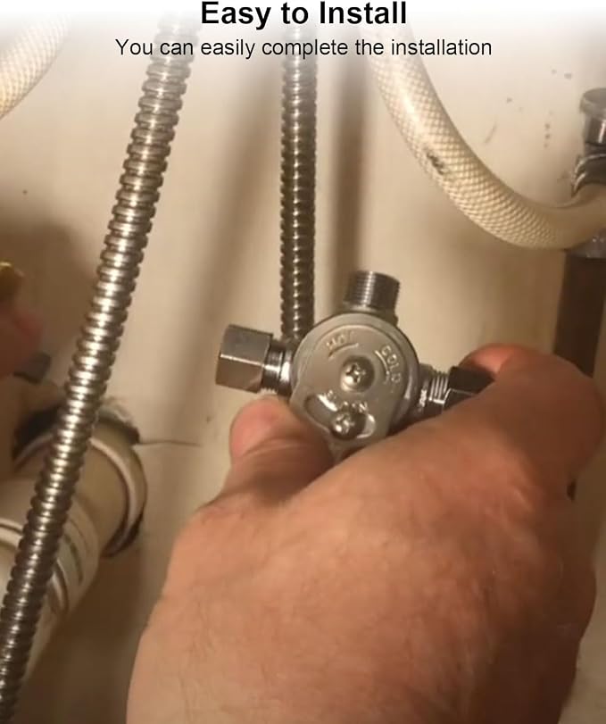 Thermostatic Mixing Valve Fit for 3/8" Compression Fittings | Hot Cold Water - Image 6