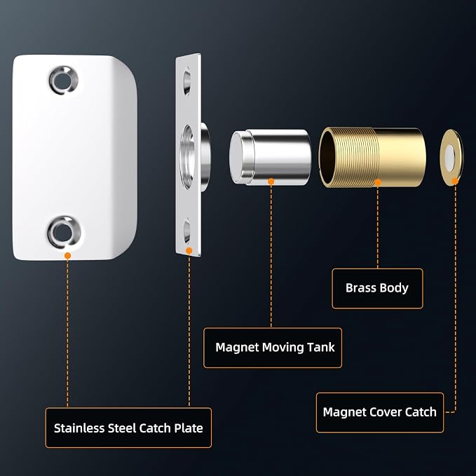 Jiayi Magnetic Roller Door Catch, 4 Pack Ball Catch Internal Door Adjustable - Image 9
