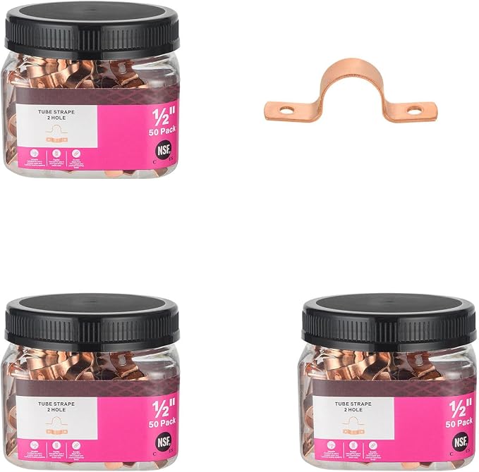 150 Pack Niikappu Copper Pipe Strap Clamp Hanger by Unknown