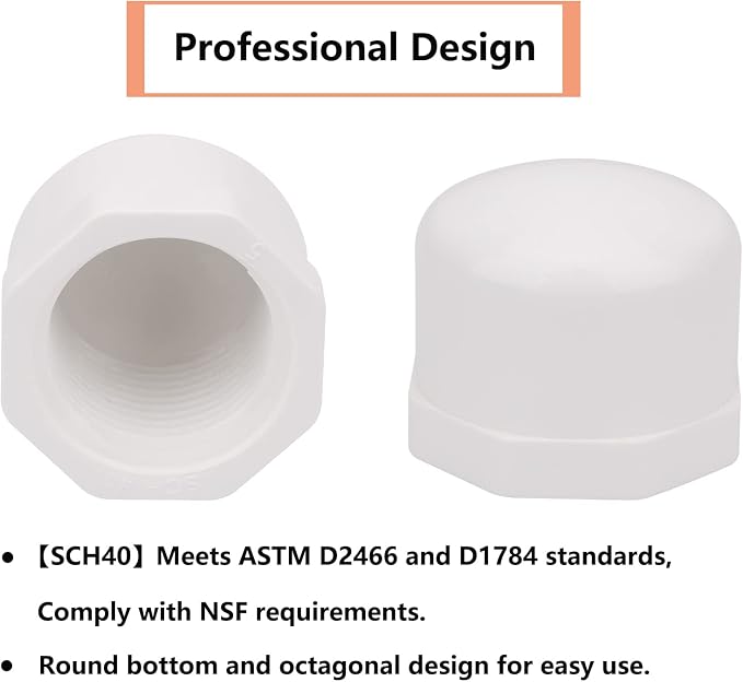 20PACK 3/4 Inch Female PVC Pipe End Cap 3/4 Inch Female Threaded Plug Adapter - Image 3