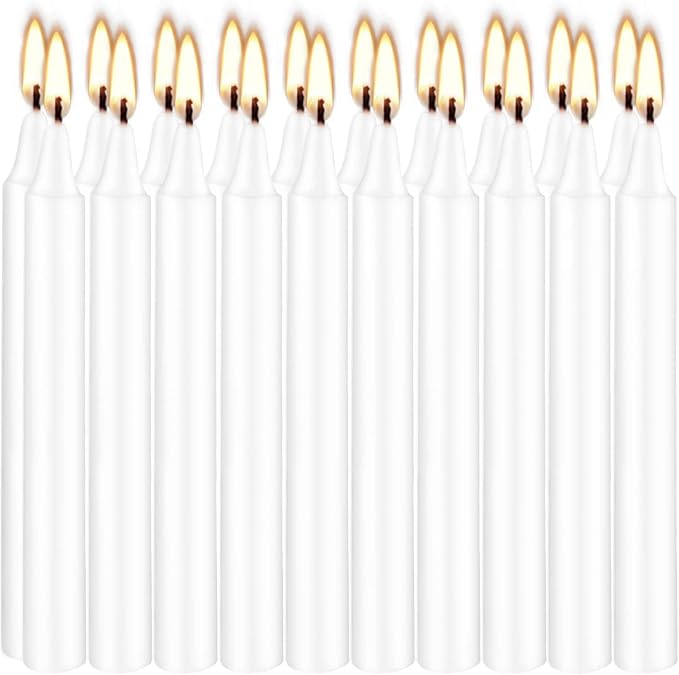 Howemon White Candles Set of 40, Unscented Mini Taper Candle - Image 2