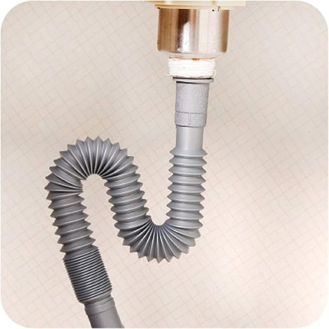 OLIREXD 1-1/4 Inch Flexible and Expandable Drain Pipe Tube S Trap, Universal - Image 3