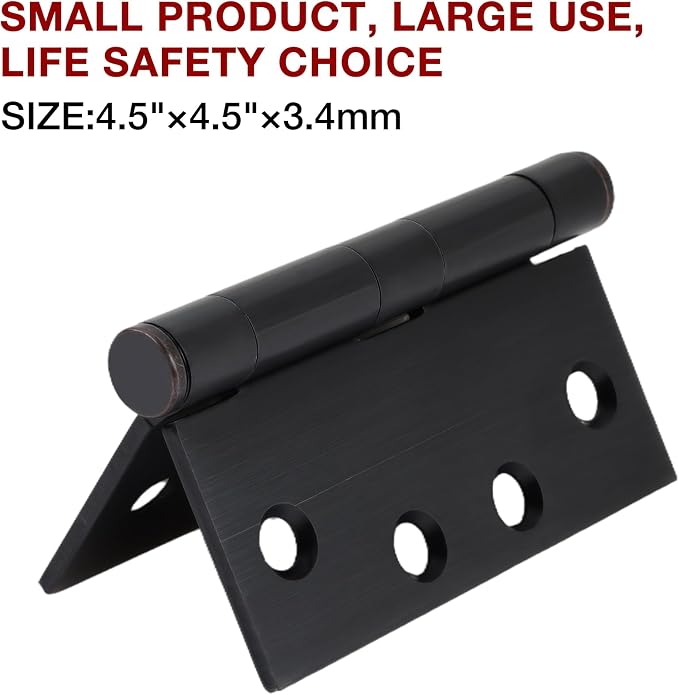 TDCHINGES Heavy Duty Door Hinges Oil Rubbed Bronze 4.5Inch x 4 1/2" Square | 3 - Image 6