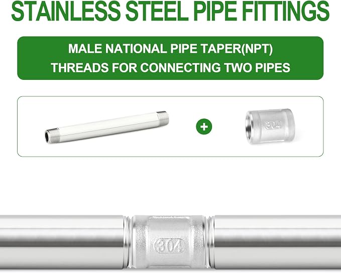 2pcs Thickened Nipple Cast Pipe 1/4" NPT Male - Image 6