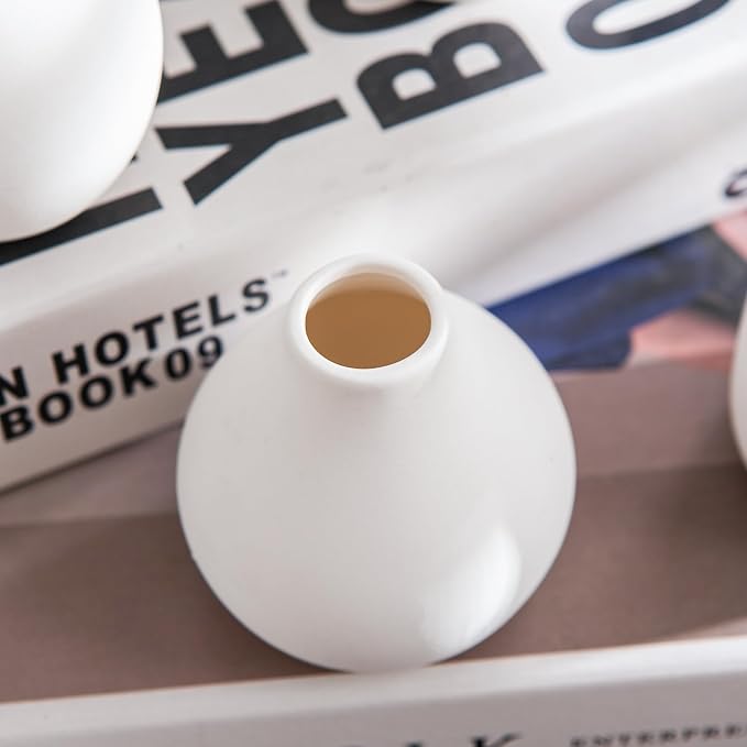 White Ceramic Bud Vase Set of 12 DIY Matte Flower Vases | Modern mini ceramic - Image 6