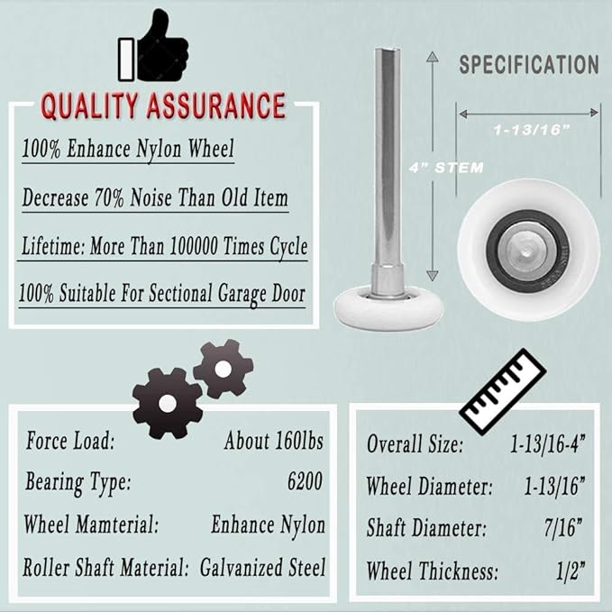 Surpass Garage Door Hardware Kit Roller/Hinge/Top Bracket/Wire Rope - Image 4