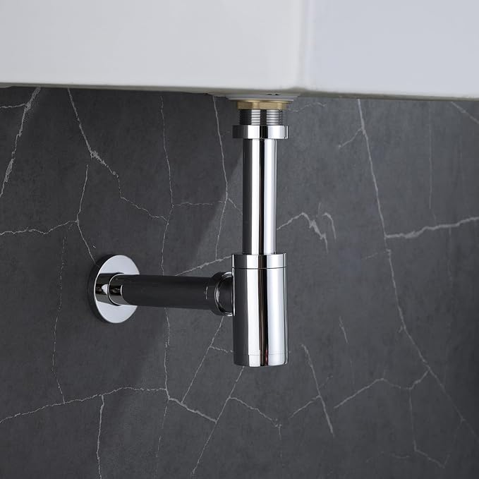 Bathroom Brass Contemporary Round Bottle P Trap 1-1/4, Lavatory Adjustable - Image 2