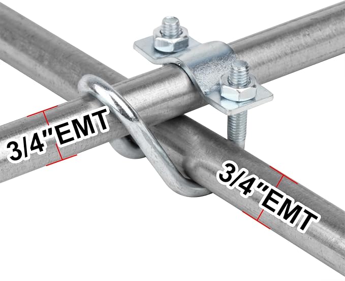 20 PCS Cross Pipe Clamp Connector Fits 3/4" EMT Conduit - Image 3