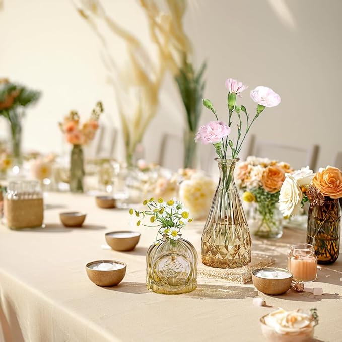 UPBUD Amber Gold Glass Bud Vases Set of 12, Small Vases - Image 2