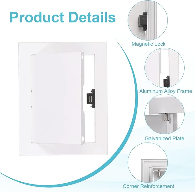 PATIKIL Drywall Access Panel 9x7 Inch, Aluminum Frame Wall Hole Cover Plumbing - Image 3