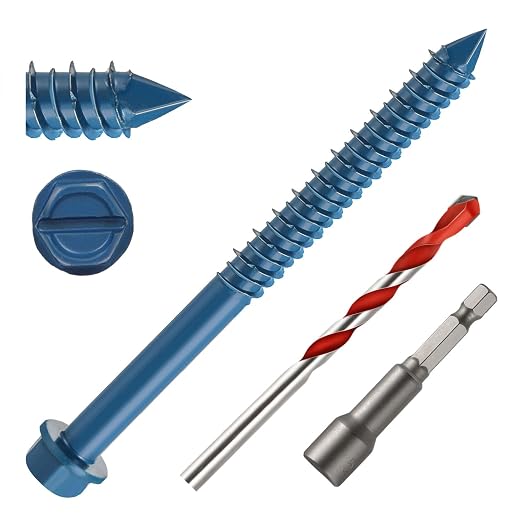 1/4" x 3-1/2" Concrete Screws, for Masonry, Brick or Stucco by Unknown