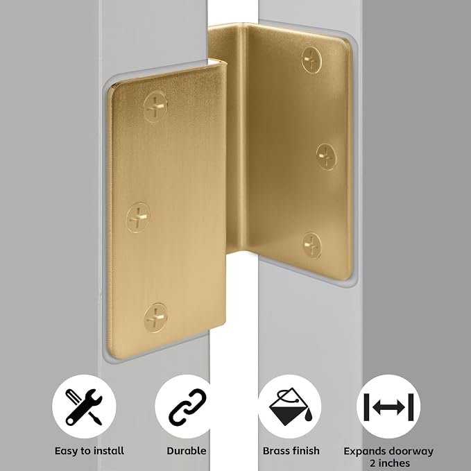 12 Pack Gold Offset Hinges 3.5 Inch Expandable Door Hinges Heavy Duty - Image 3