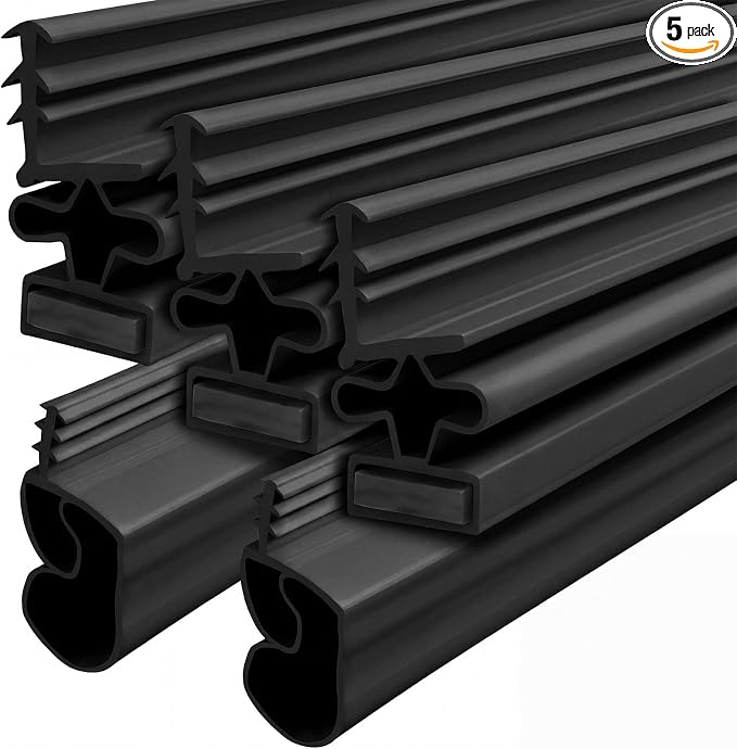 FoldTier 5 Pcs Magnetic Door Weather Stripping Kerf Seal Kit Vinyl, Top and by FoldTier