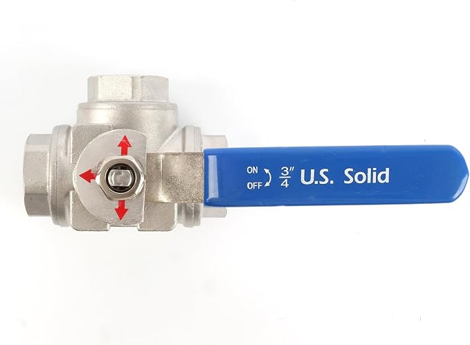 U.S. Solid 3/4" 3 Way Ball Valve - Image 5