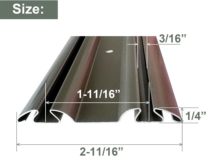 DIYHD 72" Bypass Mirror Closet Door Bottom Track Replacement, 2 Pack | 2-11/16" - Image 4