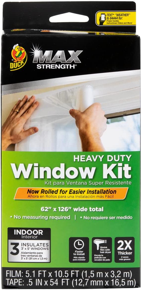 Duck Brand Max Strength Heavy Duty Window Kit: 62 in. x 126 in. / 3 Pieces - Image 2