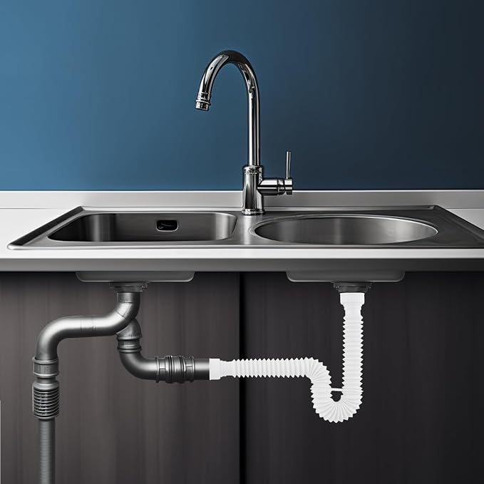Sink Drain Pipe, Flexible Sink P-Trap Pipe - Image 8