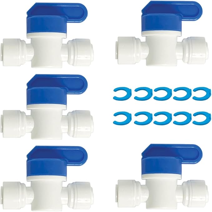 Speed Fit 1/4 or 3/8 Inch Shut Off Valve, Push to Connect Plastic Plumbing by FiltrationWarehouse