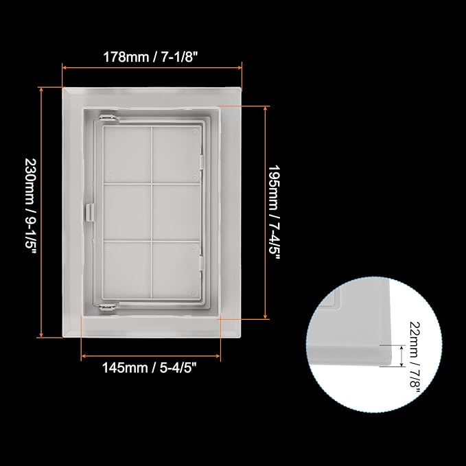 PATIKIL 8x6 inch Removable Hinged Access Panel, ABS Plumbing Access Doors Easy - Image 2