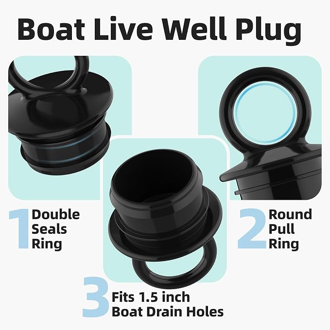 PVC Push-in Boat Drain Plug, Livewell Plug - Image 3