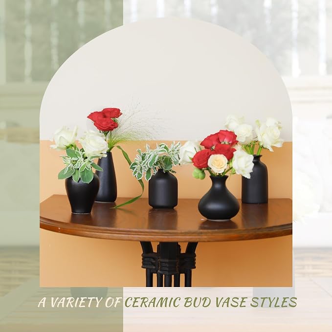 Small Black Vases Set of 8 - Image 7