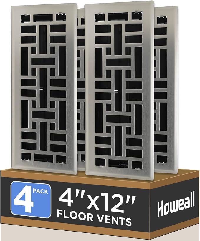 Howeall 4x12 Inches 4 Pack Heavy Duty Walkable Floor Register by Howeall