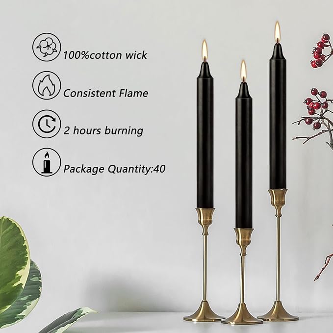 Howemon Spell Chime Candles 40 pcs Black Candles, Wiccan Altar, Magic Tools - Image 5