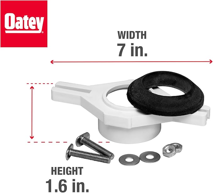 Oatey 43540 2-inch Black ABS Horizontal Adjustable Urinal Flange Kit - Image 4