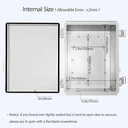 Electrical Box, IP67 Waterproof Hinged Cover Stainless Steel Latch Junction Box - Image 5