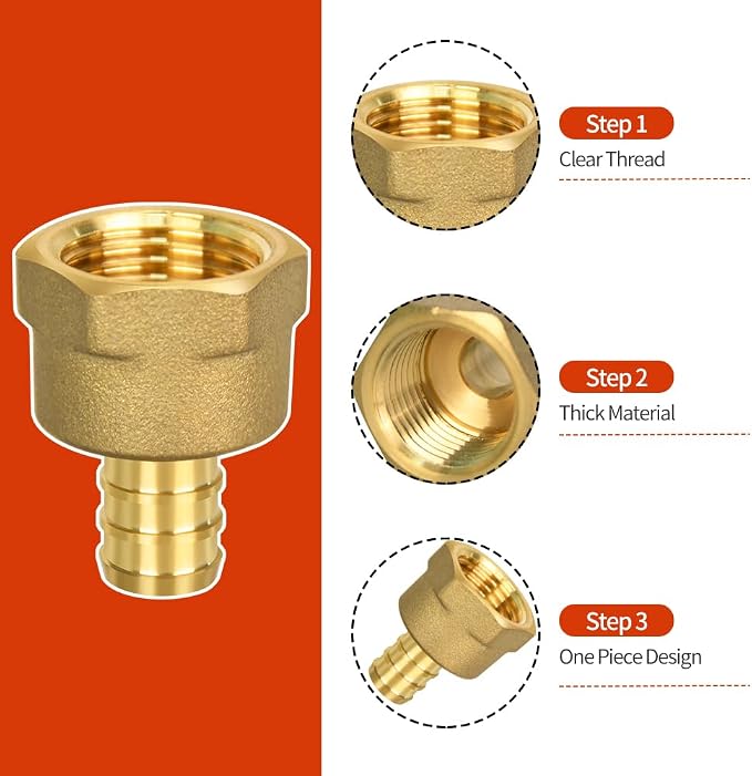 20 Pack PEX 1/2" x 1/2" NPT Female Fittings, Full Port | - Image 4