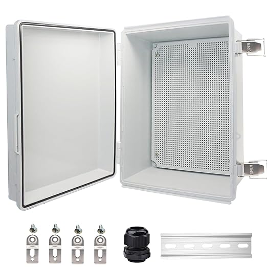 Waterproof Electrical Box, IP67 Junction Box Stainless Steel Latch Hinged Grey by YETLEBOX