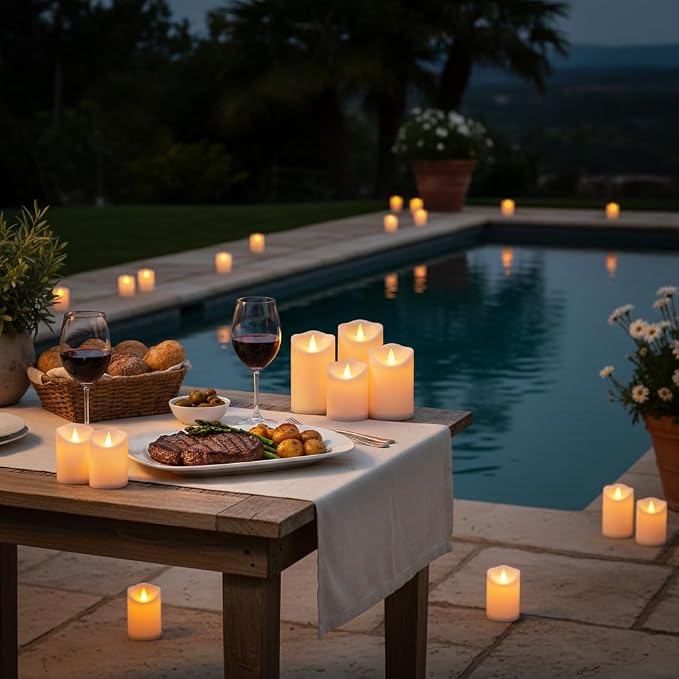 Artmarry Flameless Candles Outdoor Indoor Pillars Battery Operated Flickering - Image 5