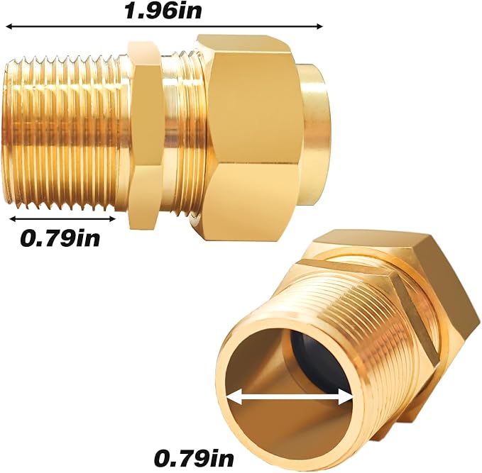 3/4" NPT Male Brass Pipe Fittings, Hex Nipple Fitting, Corrosion-resistant - Image 4
