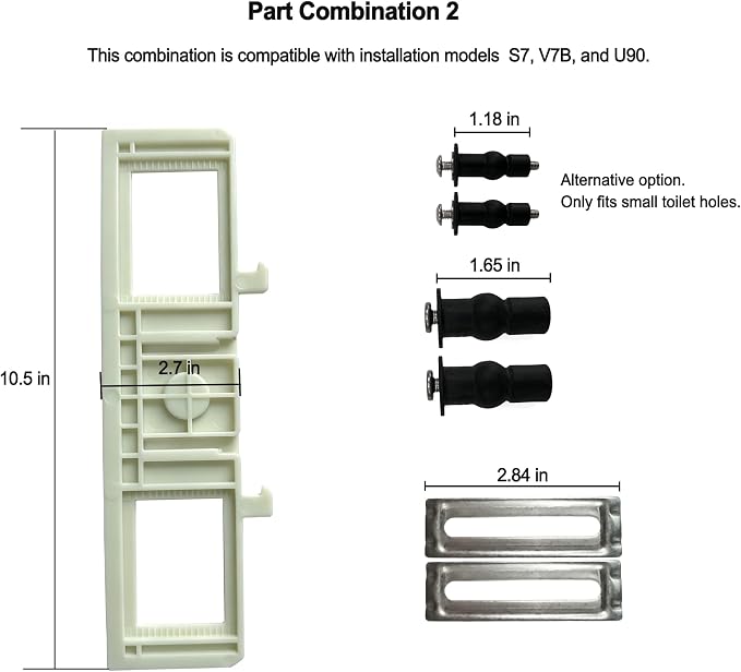 WLJBIDET Fixing Plate with Screws, Adjustment Tabs, Rubber Expansion Nut - Image 3