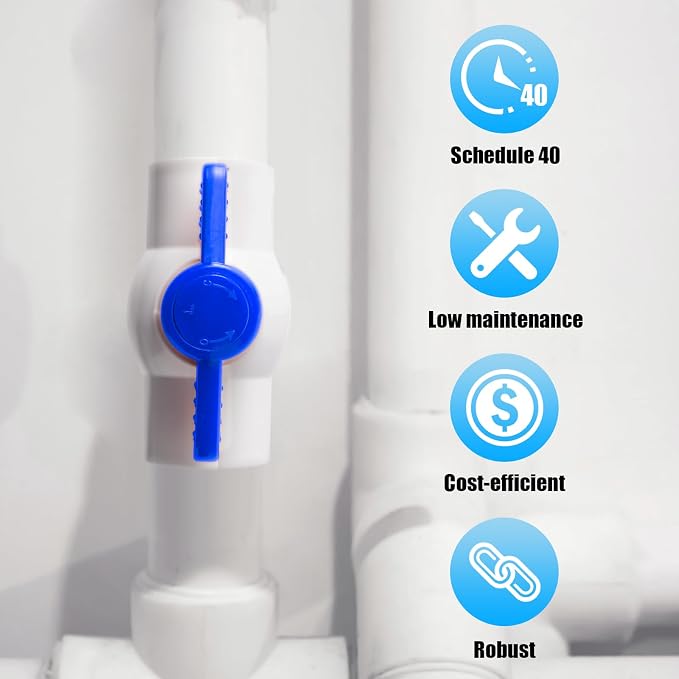 8PCS 3/4" PVC Ball Valve, Shut-Off Ball Valves Socket - Image 7