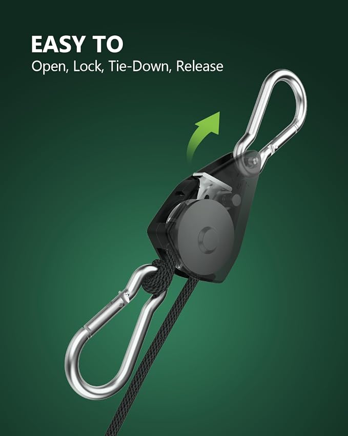 2-Pack 1/8” Rope Hanger, Heavy Duty Ratchet Tie Down Strap | Adjustable Tie-Down - Image 5