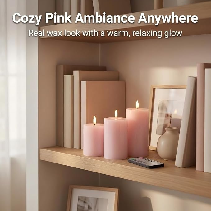ANGELLOONG Pink Flameless Candles - Image 5