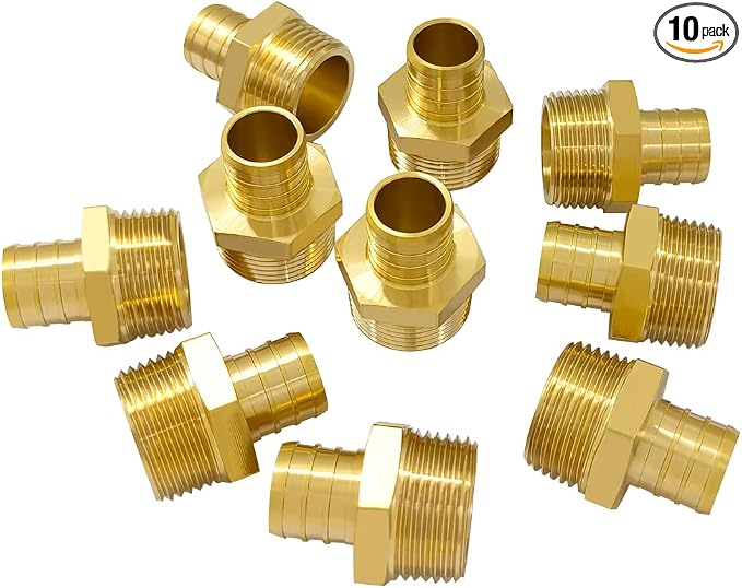 Hooshing 10PCS Pex Fitting 3/4" Male NPT to 3/4" Pex Male Adapter | Heavy Duty by Hooshing