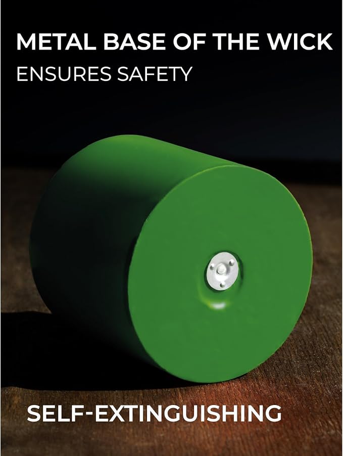 Green Pillar Candles Set of 3 - Image 3