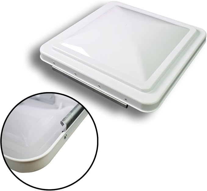 2 Packs 14 Inch RV Roof Vent Cover Universal Replacement Vent Lid White - Image 2