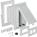Recessed Outlet Box, DBVR141W-1 Low Profile Electrical Outlet Box by VinylSidingMountingBlock