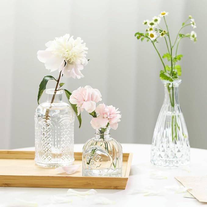 CUCUMI 12pcs Bud Vases for Centerpieces, Decorative Flower Vases for Wedding - Image 6
