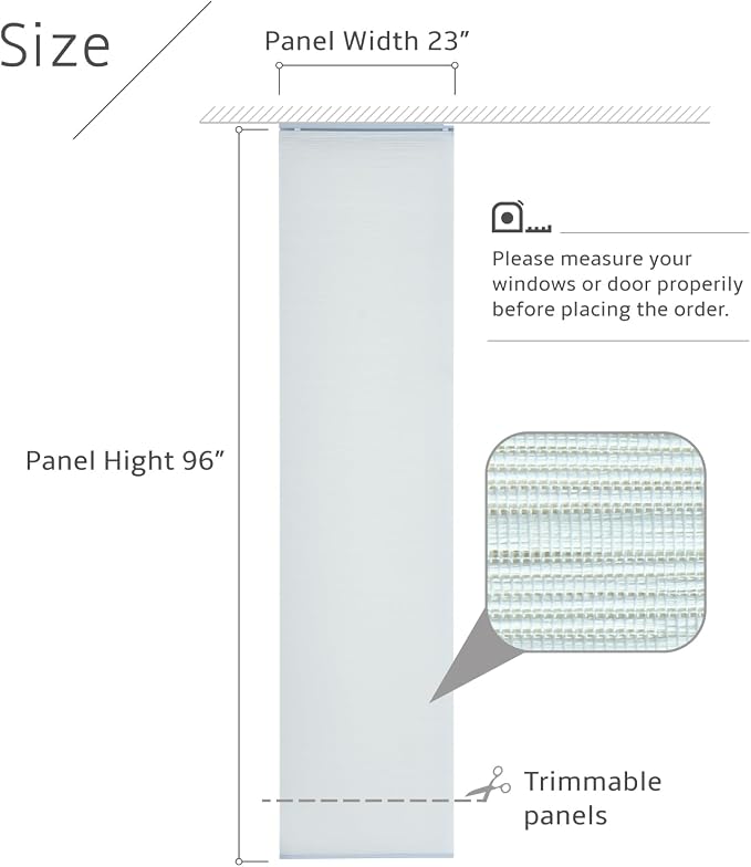 Replacement Fabric Panels for Sliding Glass Door, Fabric Only, Natural Woven - Image 4