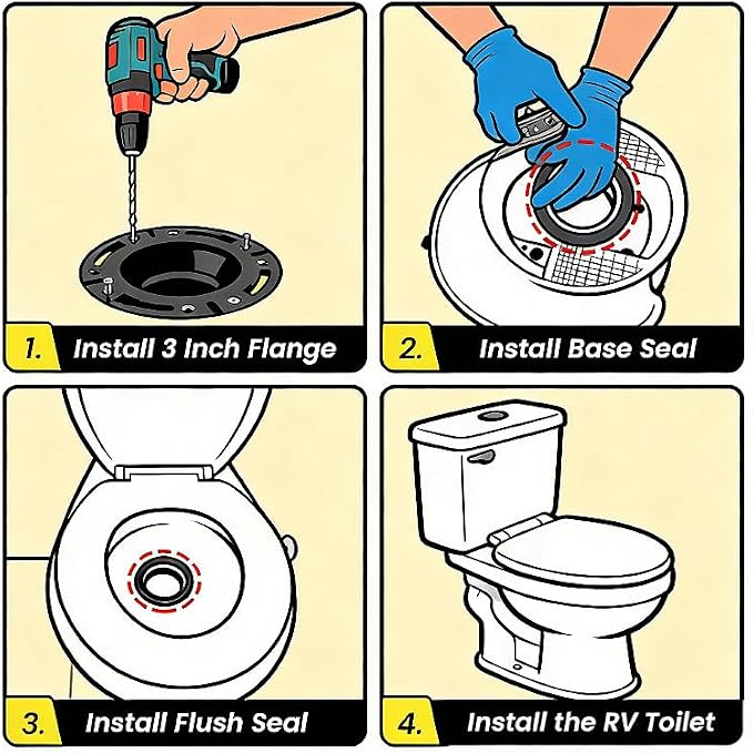 3 in 1 Combo RV Toilet Seal Kit - Image 2